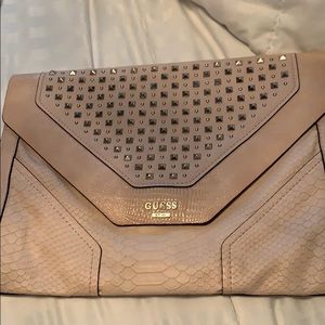 Pink guess clutch purse